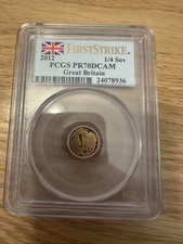 2012 Royal Mint Gold Proof Quarter Sovereign - PR70 Top Pop - Paul Day design