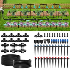 250FT Drip Irrigation System Kit, Automatic Garden Watering System with 1/2" ...