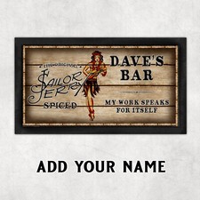 Personalised Jerry Rum Bar Runner Rubber Beer Mat Home Pub Man Cave Gift KBR27