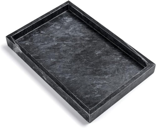Premium black marble tray - black, –