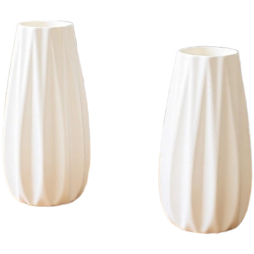 Plastic vase white - plastic,
