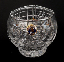 Vintage Georgian Crystal Tutbury Ltd rose bowl -fans & stars -11 cm (4.35") di'r