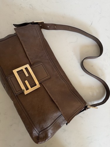 Fendi large baguette chocolate - fendi,