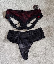 Womens 2xPair Lace Knickers By Victoria's Secret And Oh La La. UK Size S