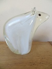 Art Glass polar bear figure Murano ice clear glass outer