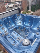 5 Seater Hydromassage Outdoor Hot Tub, Acrylic, Blue, Squared 300kg