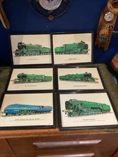 6 x Vintage Framed Steam Train Prints By Prescott-Pickup And Co Ltd.
