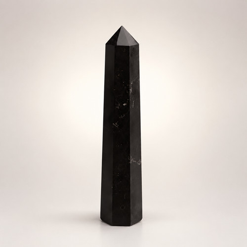 Black tourmaline crystal - black,