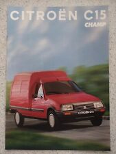 Citroen C15 Champ C15E 600 C15D 765 Van Platform Cab UK Market Brochure 1993