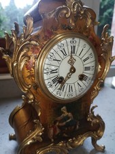 French Rococo Mantle Clock Roman Numerals  40 cms tall