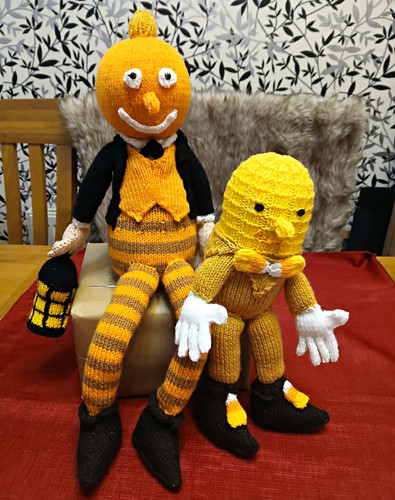 Hand knitted jack lantern - knitted,