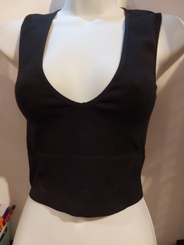 Primark black rib stretch - black,