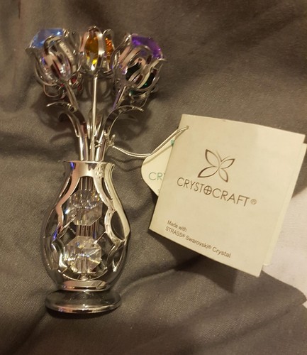 Crystocraft vase flowers - crystocraft, of