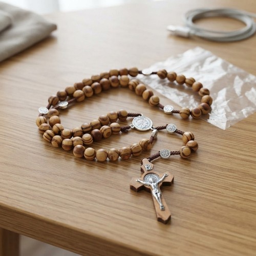 Elegant olive wood rosary - elegant,