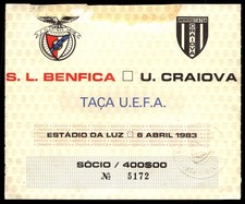 Ticket 1983 SL Benfica vs. U. Craiova Uefa Cup  38927