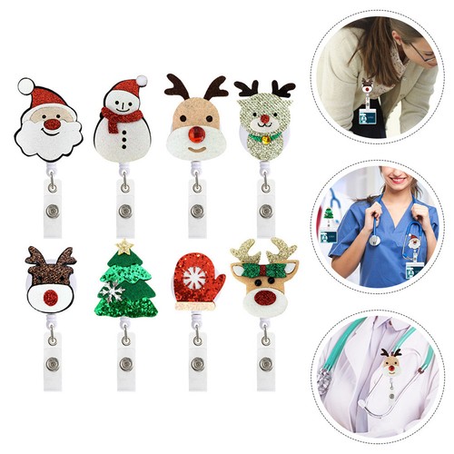 8pcs xmas themed nurse badge - nurse,