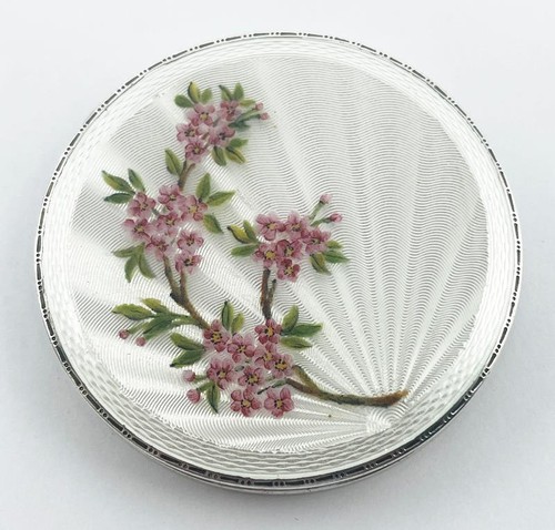 Silver guilloche enamel - silver,