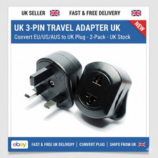 EU Euro 2 Pin to UK 3 Pin Plug