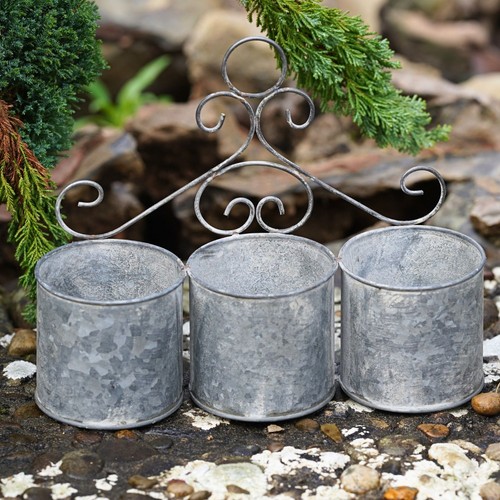 Trio zinc planters - trio, hanging
