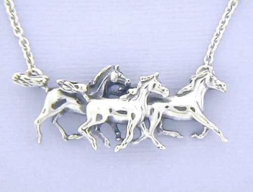 Art nouveau necklace - necklace, horses