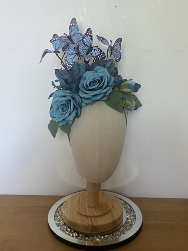 New blue rose - blue, butterflies
