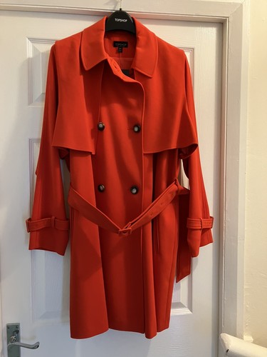 Topshop red trench coat size - trench,