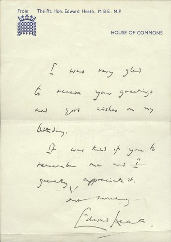 Edward heath autograph - heath,