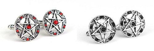 Red black pentagram - red, &