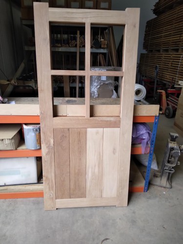 Solid oak exterior door with - oak,