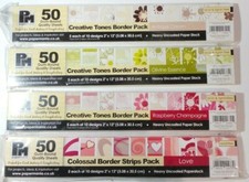 Papermania 2x12" Creative Tones Border Paper Stock Pack 50 Sheets Heavy Uncoated