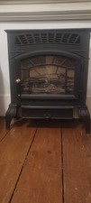 Burley Flueless Mains Gas Fire, Log Effect, Black Finish
