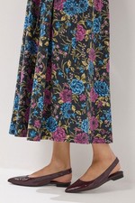 LTS Patent Slingback Flat Shoes In Standard Fit