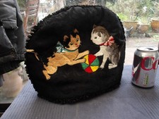 STUNNING Vinatge Tea Cosy - Embroidered Kittens Playing With A Ball