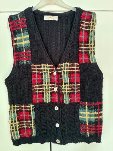 Knitted 100 wool waistcoat - knitted, 100%