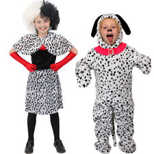 KIDS EVIL DOG LADY OR DALMATIAN FANCY DRESS COSTUME WORLD BOOK DAY CHARACTER