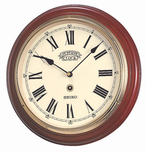 Seiko dark wooden round quartz - seiko,