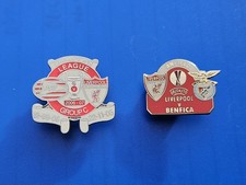 2 Liverpool Pin Badges - Benfica Europa League & PSV Eindhoven Champions League