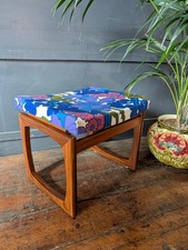 Mid Century Vintage G Plan Quadrille Footstool Stool Teak Retro Reupholstered
