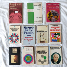 12 x vintage 1970s psychology, therapy, mental health books bundle job lot set