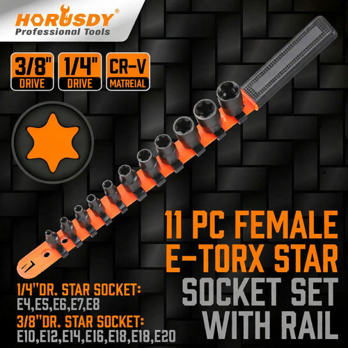 11pc torx external female - e,