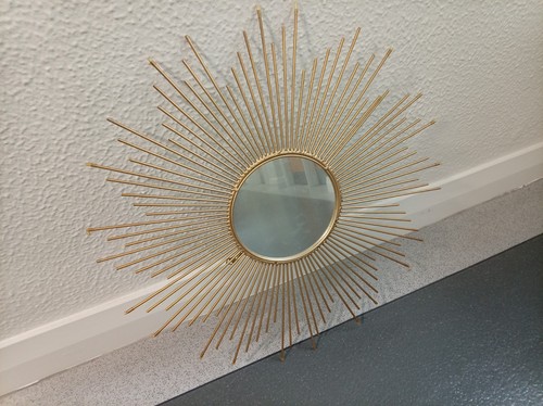 Vintage sunburst mirror - mirror, round