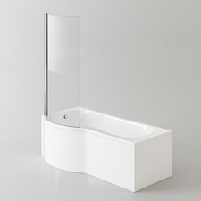 P-Shaped Bath Bathtub 1700x850mm Left Hand Screen & Front Panel (No End Panel)