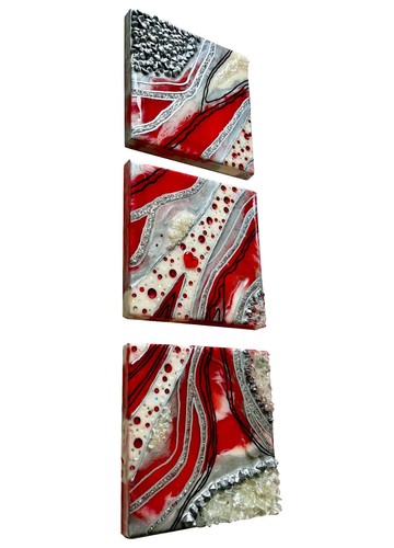 Geode resin glitter glass red - geode,