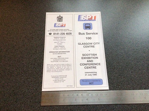 Gct scottish bus route 100 - gct,
