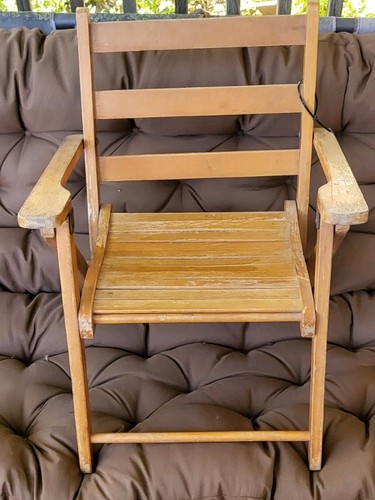 Vintage folding wooden slat - vintage,