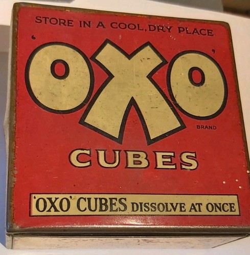 Oxo vintage metal tin cube - oxo,
