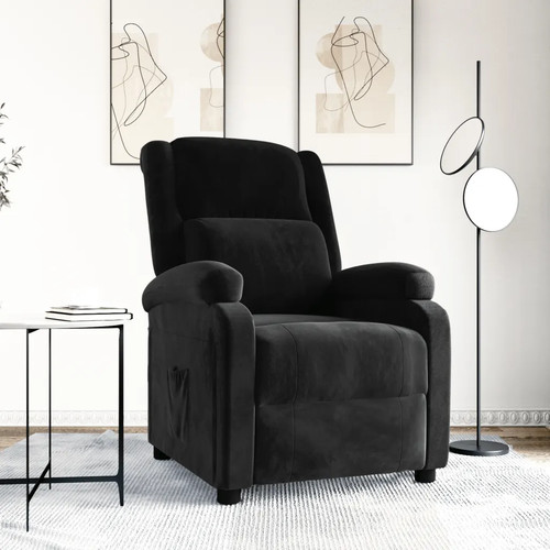 Recliner chair black velvet - recliner,