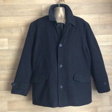 Men's Wool Cashmere The Winter Cover Up Overcoat Charcoal Grey SIZE XL