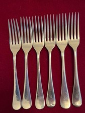 6  Old English Pattern Silver Plated Dessert Forks by James Dixon c.1900