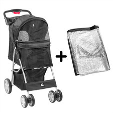 KCT BLACK PET STROLLER WITH